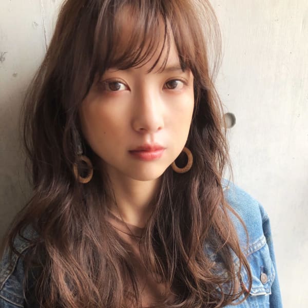 ラベンダーカラー デジタルパーマ セミロング【y−４２０】