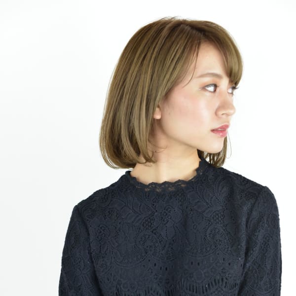 明るめカラー☆ナチュラルボブ【20代髪型　ミディアムヘア】|yy. ~hair room~