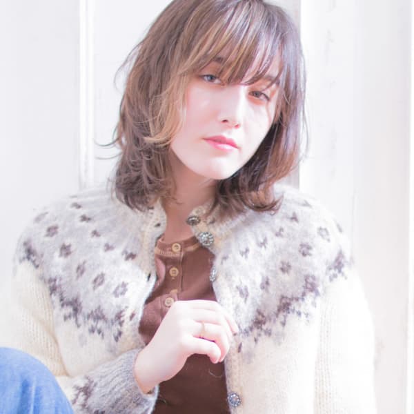 ゆるふわウルフレイヤーデジタルパーマスタイル　 AKI-41