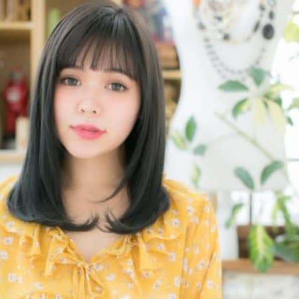 黒髪が大人かわいい…愛されワンカール　モテロング