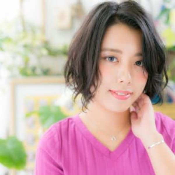 黒髪＆かきあげ＊愛され前下がりボブ　リッチウェーブ