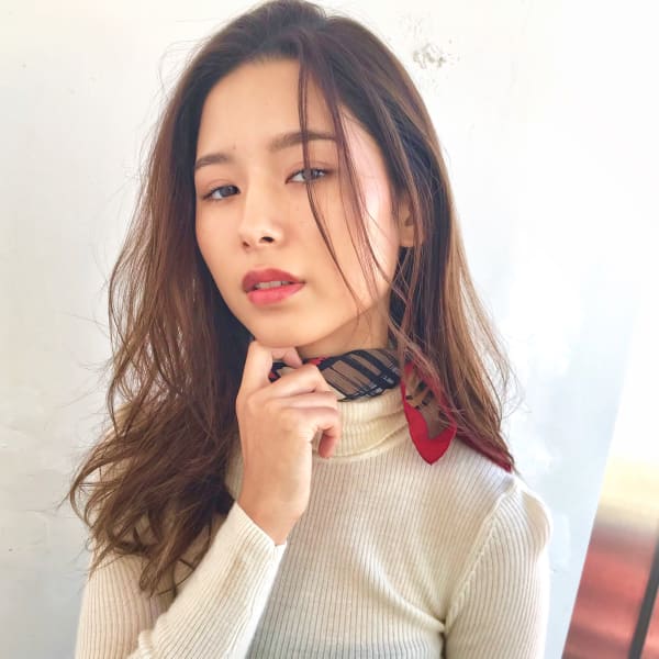 ひし形レイヤー アシンメトリー マロンブラウン【N-146】