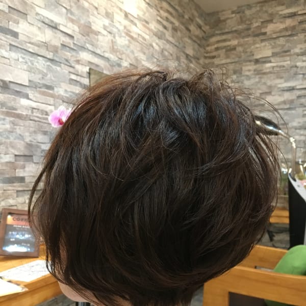 ショートボブ×パーマ・カラー|J-one hair