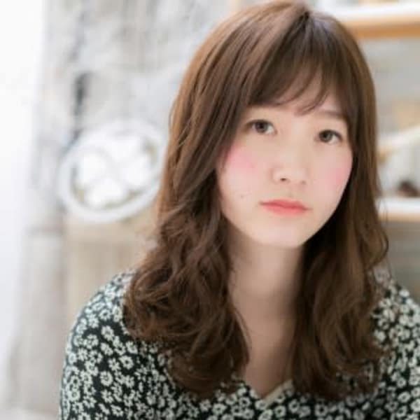 斜めバング×外ハネウェーブ リッチウェーブ