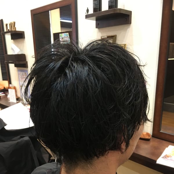 メンズクルクルパーマ！&全体ハイライト！|hair doctor Luz恵み野店