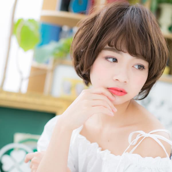 前下がりボブ★くせ毛風ラブカール ボーイッシュショート