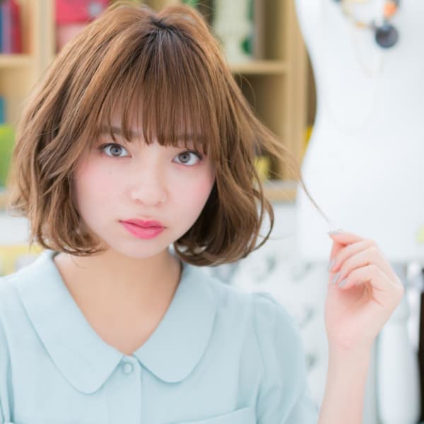 くせ毛風カールで作る★Aライン小顔ラフボブ ふわふわボブ