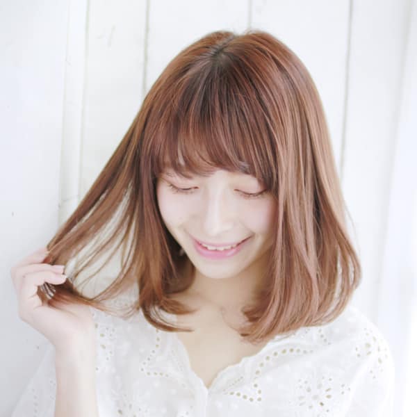 20代・30代・40代 フォギーピンクでつやキラ春ロング