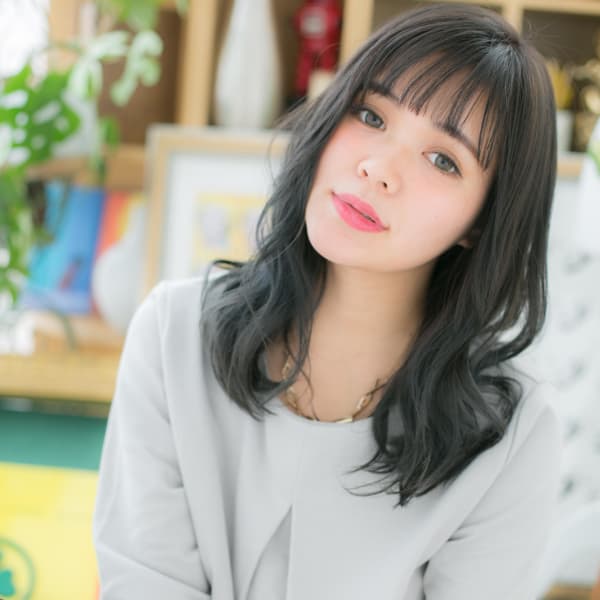 重軽MIX◎黒髪くせ毛風カール　シフォンウェーブ