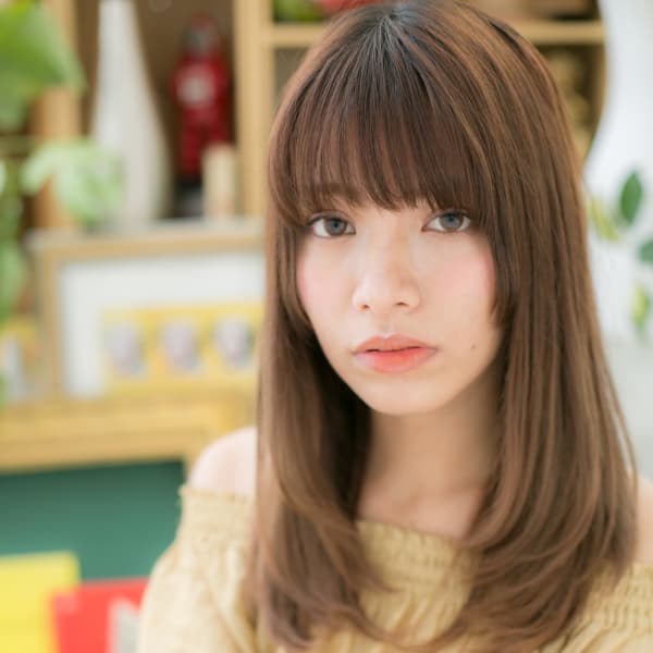 大人かわいい☆ツヤ感小顔ワンカール　モテロング