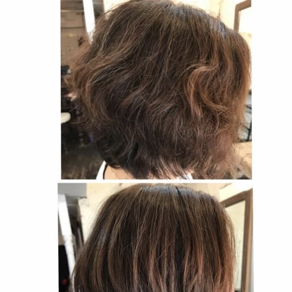 ハリスノフで自然なクセのないツヤ髪に