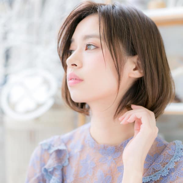 外国人風…チラ見え目元のノーバングstyle　マシュマロボブ|COVER HAIR 【カバーヘア】 上尾/上尾西口店