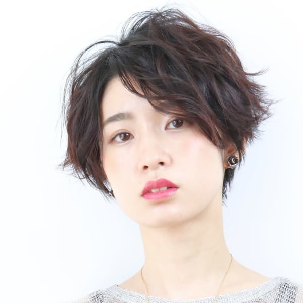 【オススメ順】パーマ/黒髪/ベリーショートの髪型・ヘアスタイル 楽天ビューティ