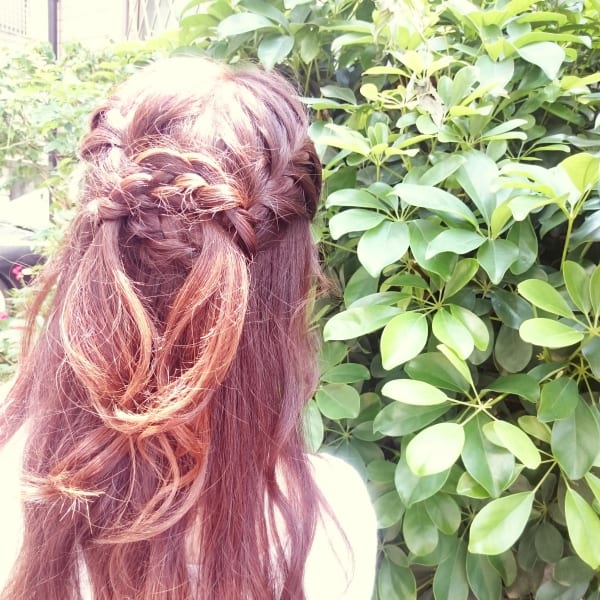 編み込みハーフアップ☆