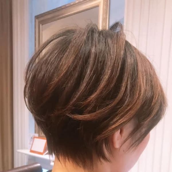 40代大人ショートボブ・前下がりショートボブ・神戸・元町