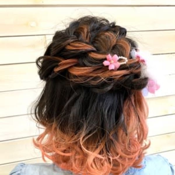 卒業式ハーフアップ