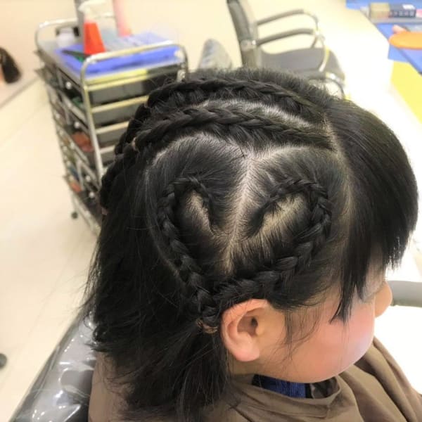 編み込み ハート