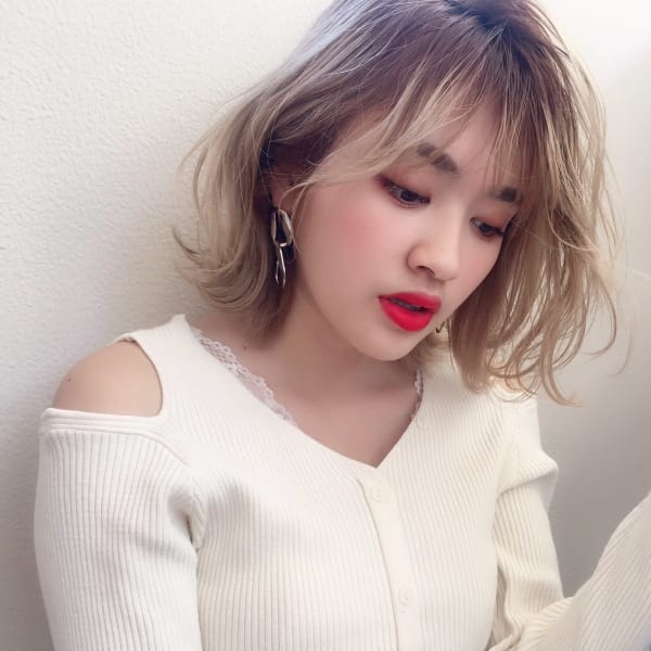 こなれゆるふわパーマくびれボブ