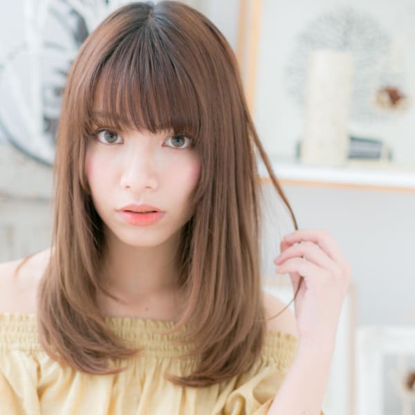 大人かわいい☆ツヤ感小顔ワンカール モテロング