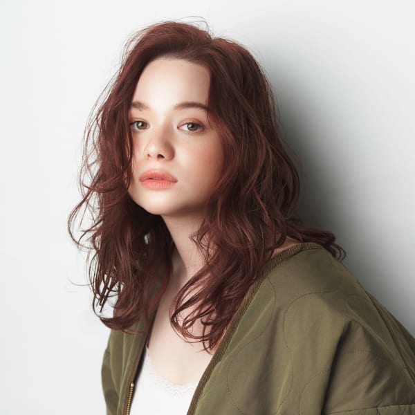 大人ピンクベージュカラー　【渋谷でカットが上手いと人気】