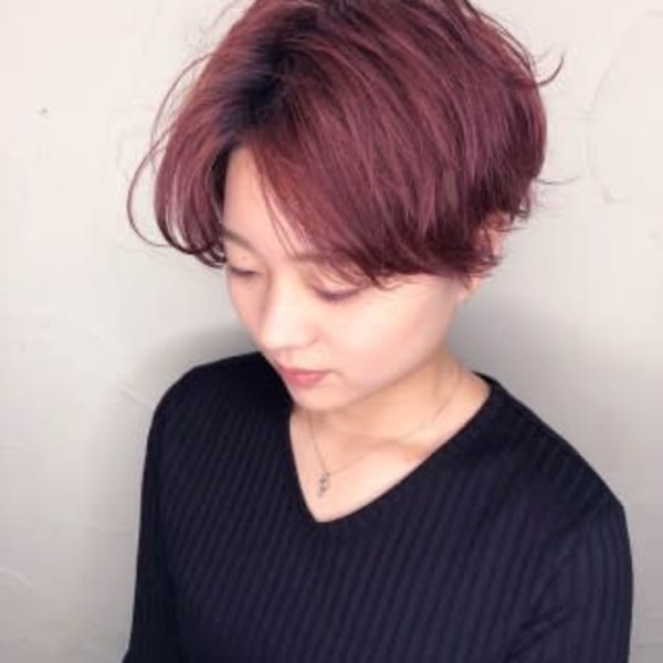 【151e 戸塚】*ハンサムショート+Wカラーピンクレッド