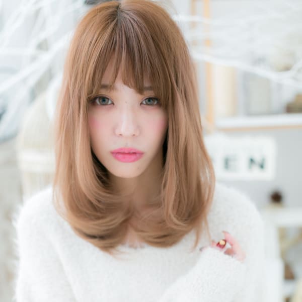 3Dカラー＆斜めバングで♪しっとりワンカール　モテロング