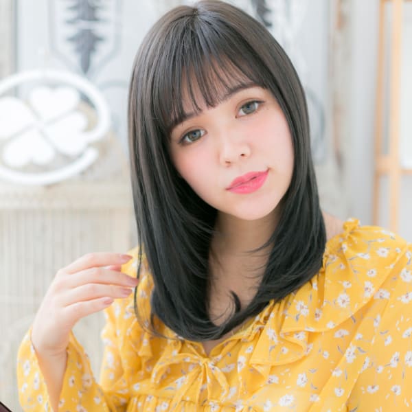 黒髪が大人かわいい…愛されワンカール 　フェミニンストレート