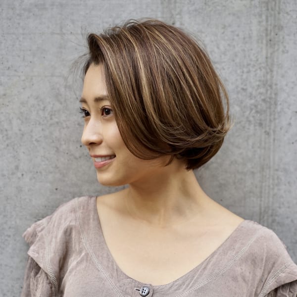 【haku/川口】ハイライト×上品ショートボブ