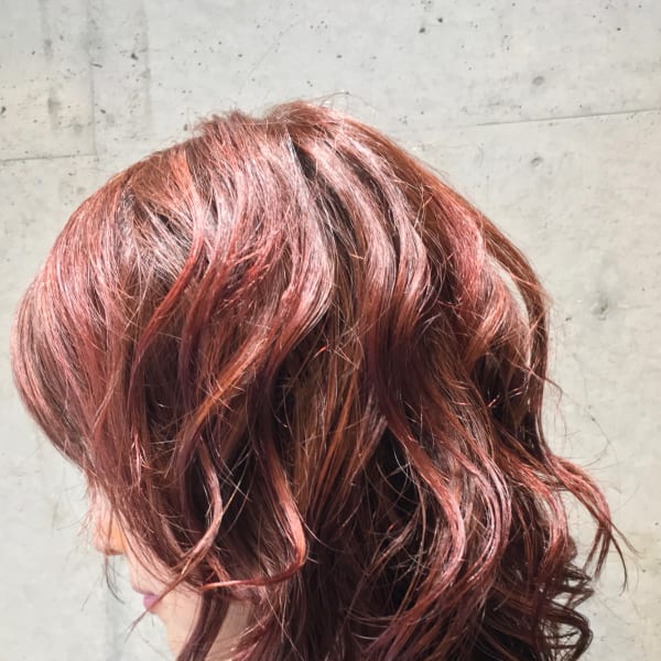 オススメ順 40代 ストリート レッド ピンク ミディアムの髪型 ヘアスタイル 楽天ビューティ