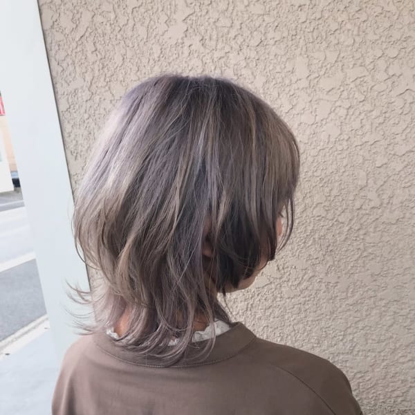 【人気！】地毛風ハイトーン×マッシュウルフ