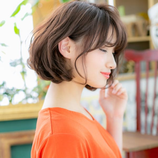 重軽MIX！大人かわいいアシンメトリーボブ　リッチウェーブ