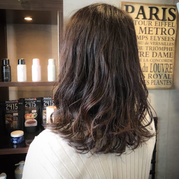 大人可愛い無造作ふわゆるウェーブ×ディープアッシュベージュ|coco maison