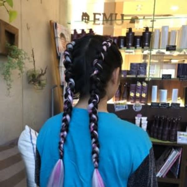 エクステを編み込んだボクサーブレイズ