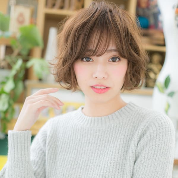 大人かわいい♪Aラインゆるふわ小顔ボブ　ふわふわボブ