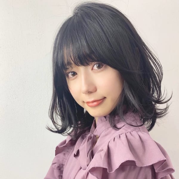 愛されレイヤーで可愛い黒髪セミディ【k237】