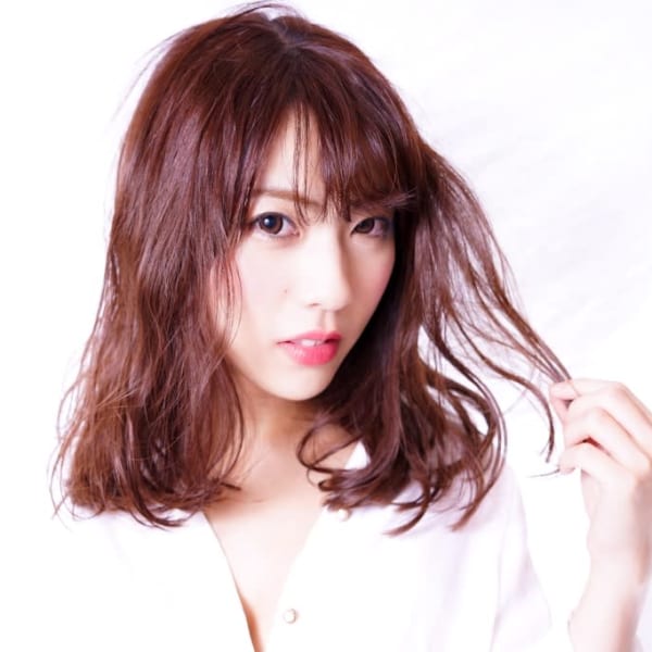 アプリコットピンク×クール×ゆるウェーブ|Ri!N hair