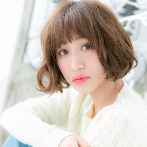 フェミニンボブ☆ふわくしゅくせ毛風　エアリーボブ