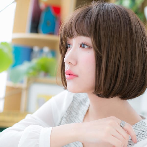 サラツヤ前下がりボブで☆cuteな小顔　キュートボブ