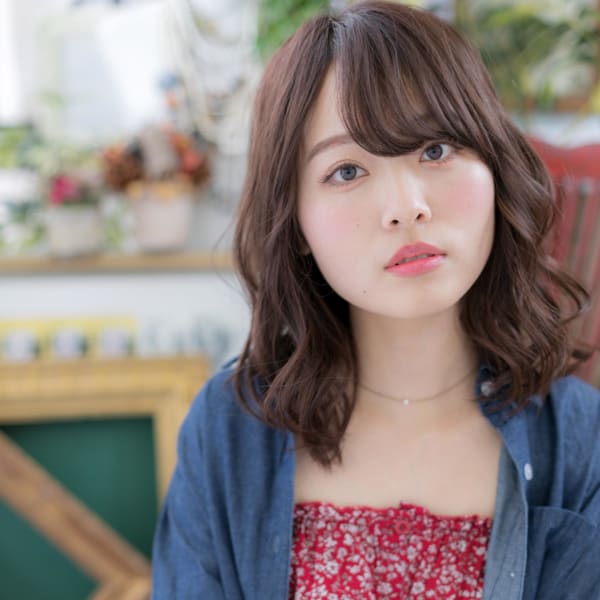 くせ毛風カールのラブガーリー♪ふわミディ　シフォンウェーブ