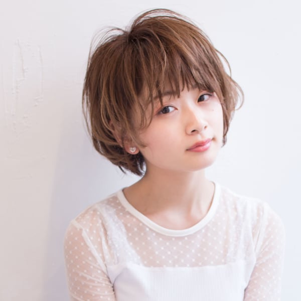 柔らかマッシュアッシュカラーショートスタイル　 AKI-47