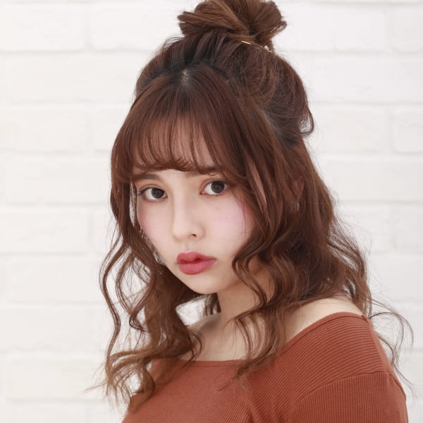 ゆるだんごハーフアップ