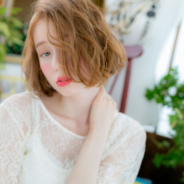 アシンメトリー★前下がりの外国人風ラフボブ　エアリーボブ