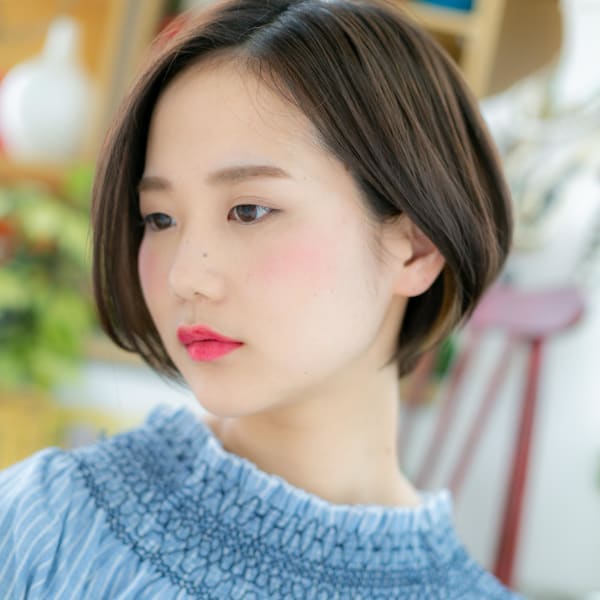 キリっと透明感☆前下がりの黒髪大人ボブ スマートボブ