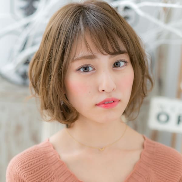 外国人風♪大人かわいい♪アシンメトリーボブ ふわふわボブ