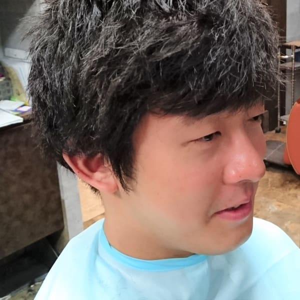 ナチュラルツーブロックソフトツイストマッシュ風