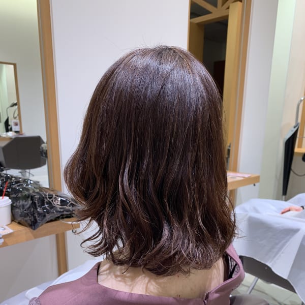 ゆるふわボブの【なびくパーマ】＊コテアイロン未使用|apish kokubunji