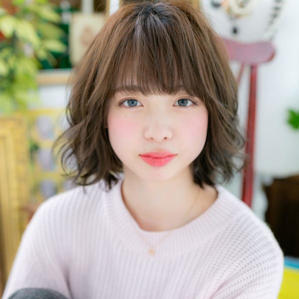 大人かわいい♪重軽ニュアンスくせ毛風ボブ エアリーボブ