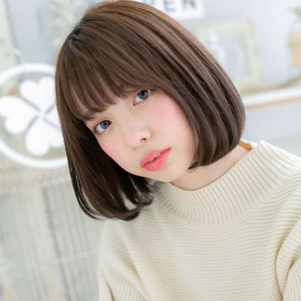 好感度大♪前下がり黒髪ナチュラルボブ ふんわりボブ