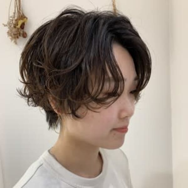 ハンサムショート×パーマ