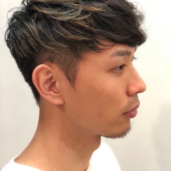 ツーブロ×えりカリ×アシメ×ハイライト【PARS×柴崎彩人】